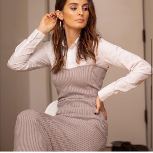 Zara KNIT MIDI DRESS - Picture 2 of 12